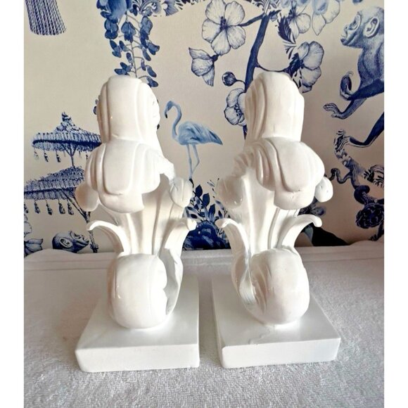 Rococo Baroque Scroll BOOKENDS High Gloss White 8.5"H x 4"W - Picture 3 of 7